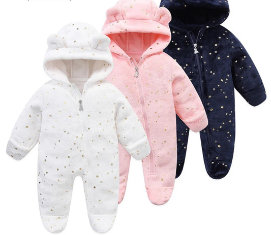 Adorable Cozy Fleece Infant Rompers for Spring  Autumn